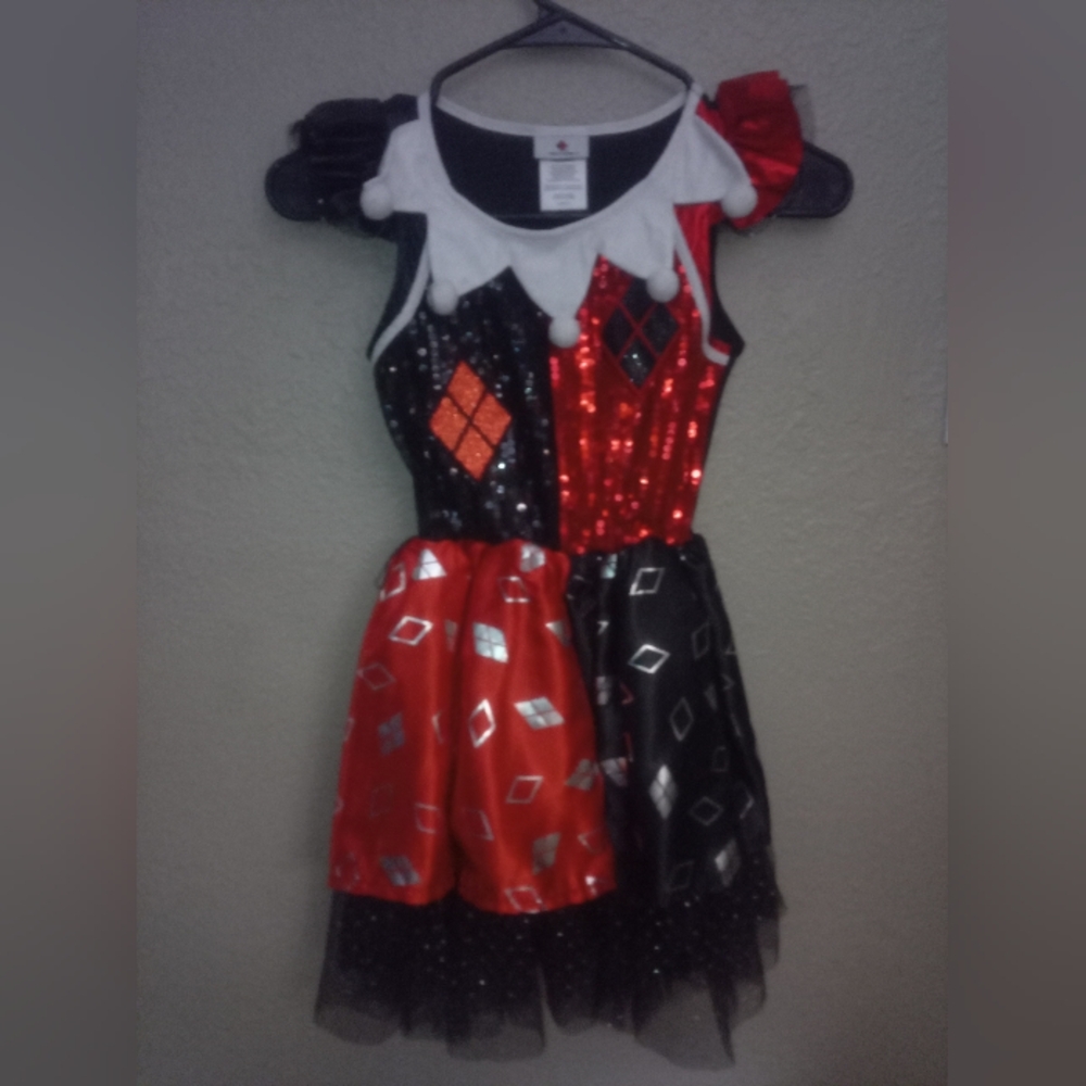 Red and Black Halloween Costume with Split Design
